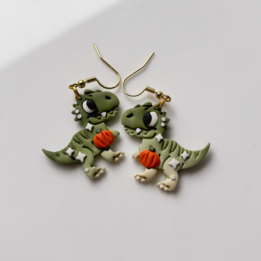 PUMPKIN T REX EARRINGS