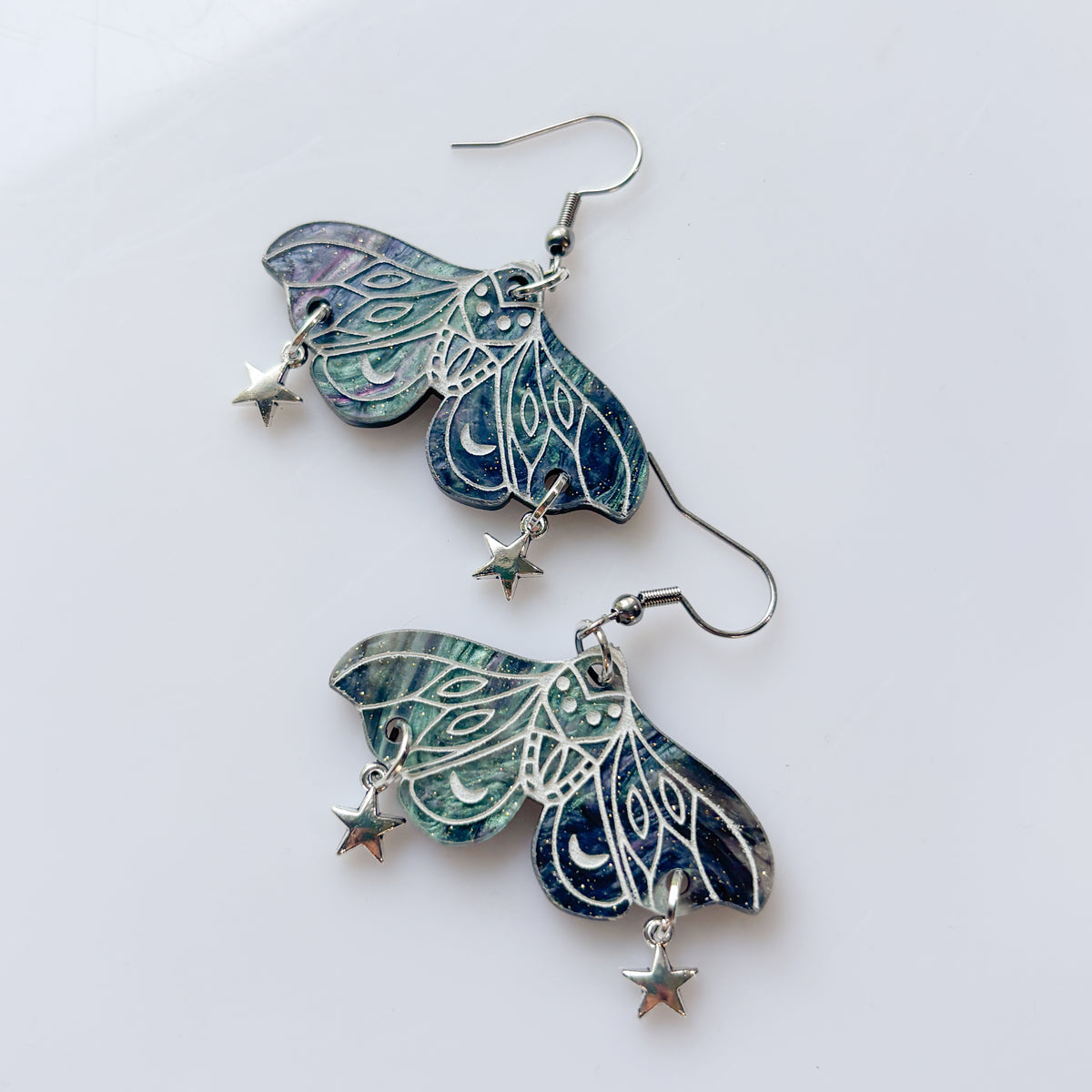 MOTH ACRYLIC EARRINGS