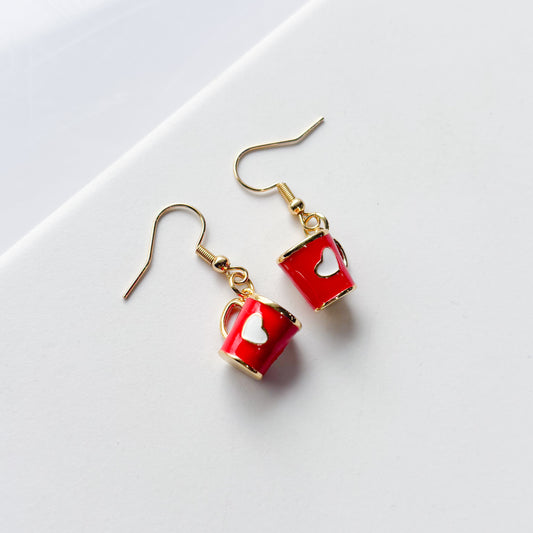 RED MUG CHARM EARRINGS