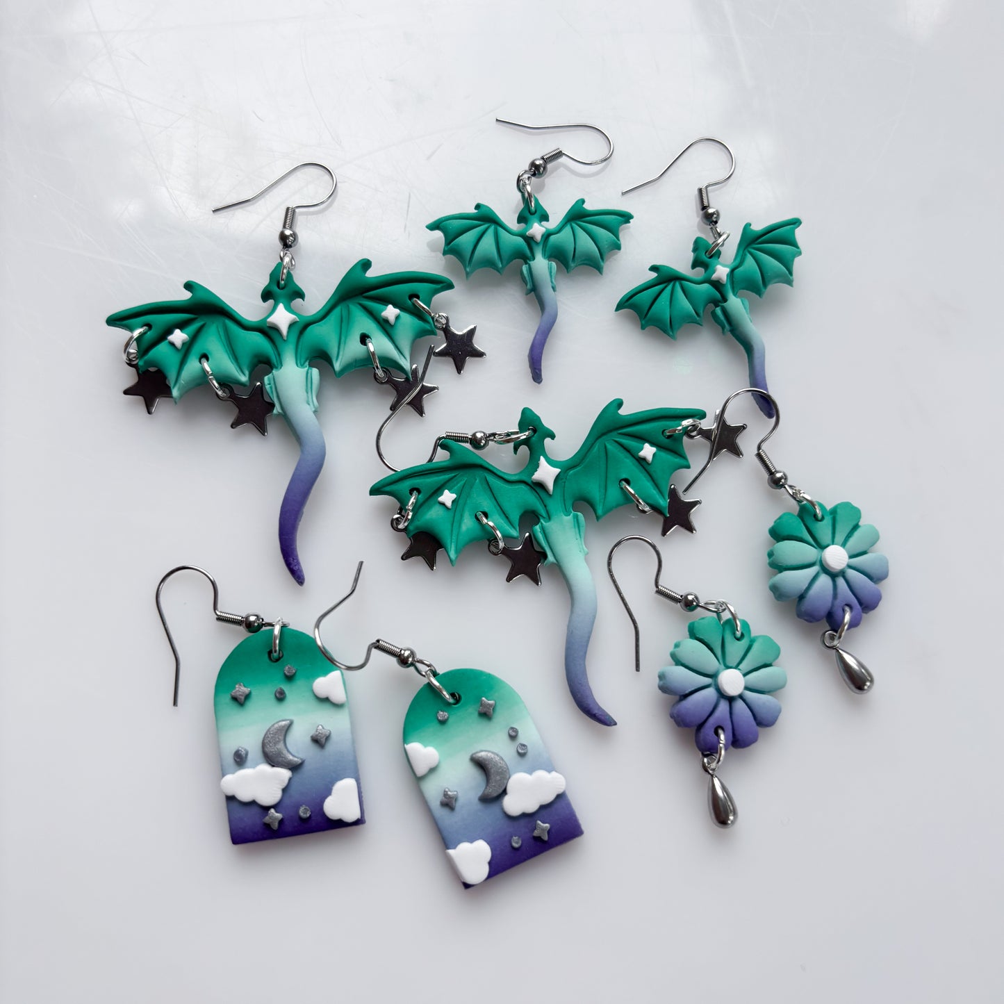 MINI DRAGON EARRINGS (GAY/MLM FLAG)