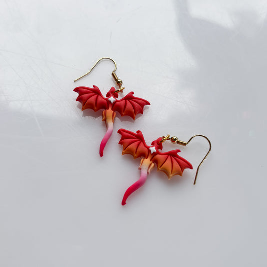 MINI DRAGON EARRINGS (LESBIAN FLAG)