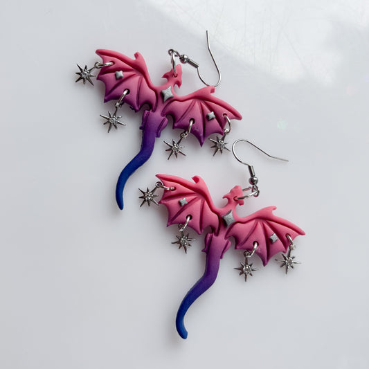 DRAGON EARRINGS (BI FLAG)