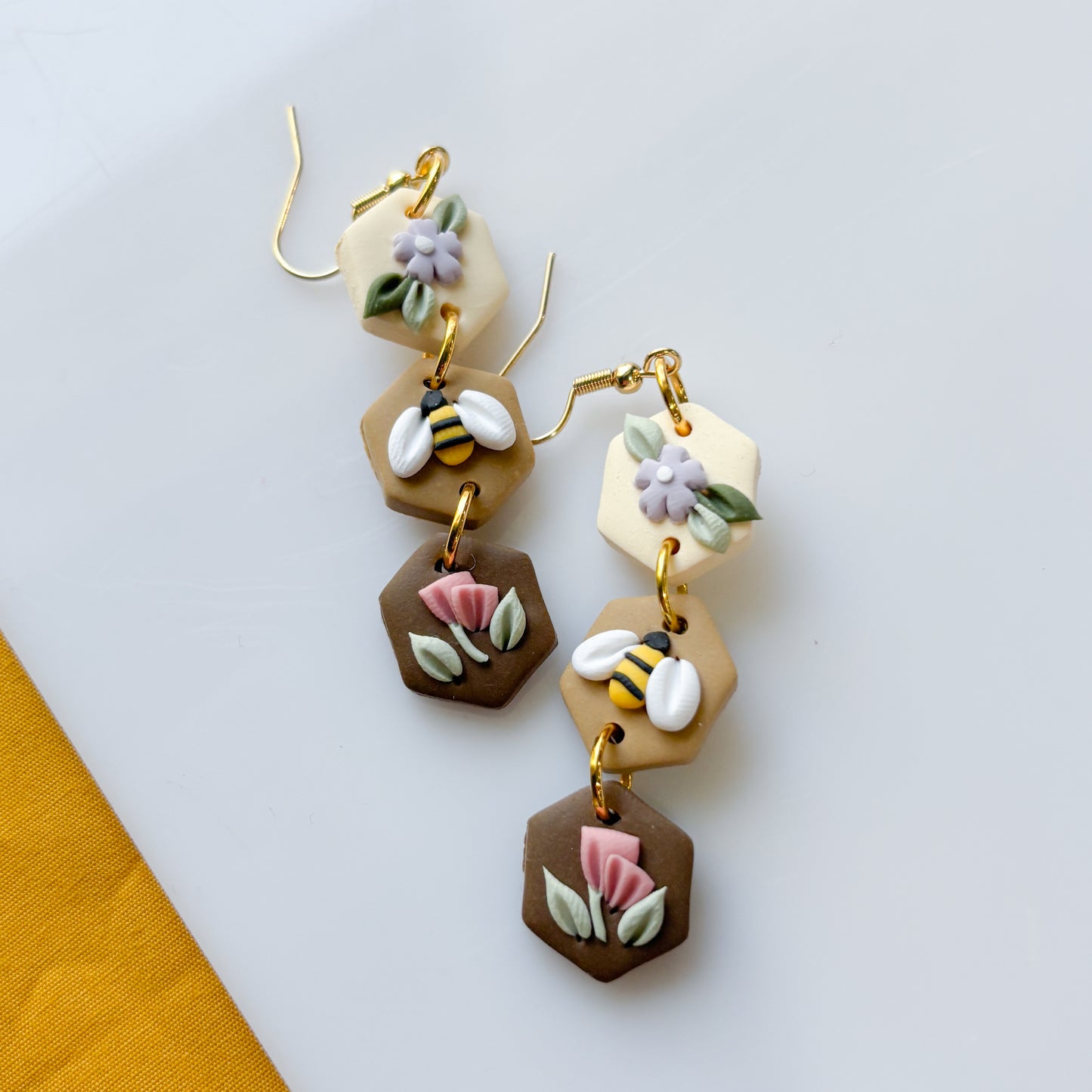 BEE FLOWER TRIO EARRINGS