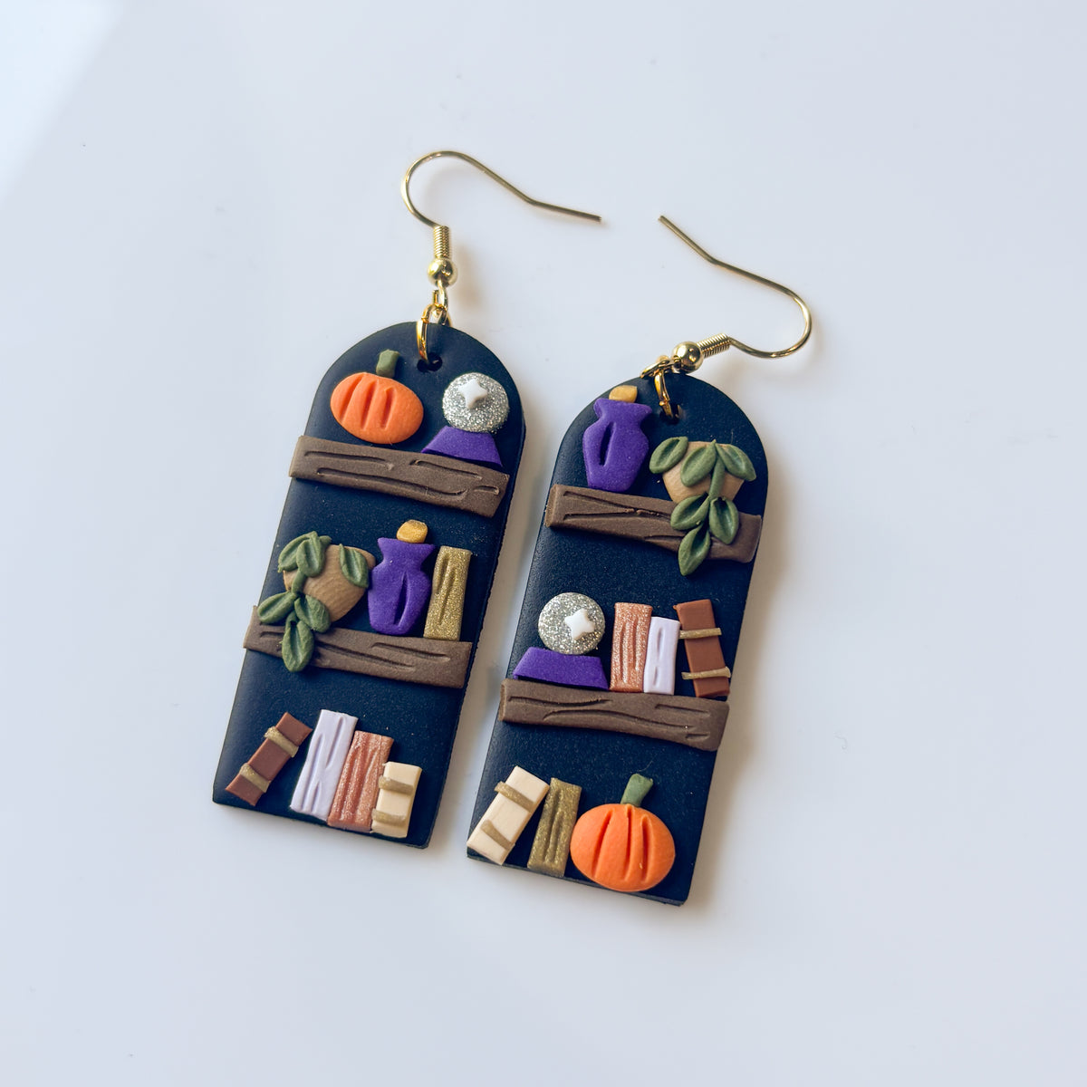 WITCH'S BOOKSHELF EARRINGS