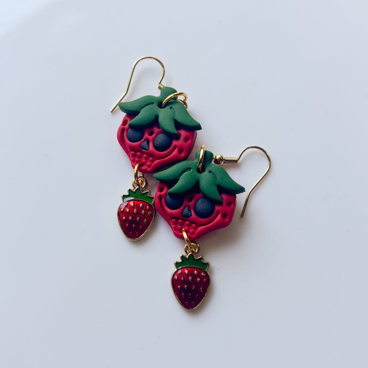 STRAWBERRY SKULL EARRINGS
