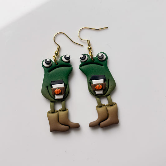 PUMPKIN SPICE AWKWARD FROGS EARRINGS