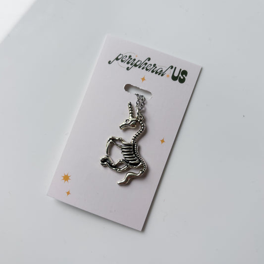 UNICORN SKELETON CHARM NECKLACE