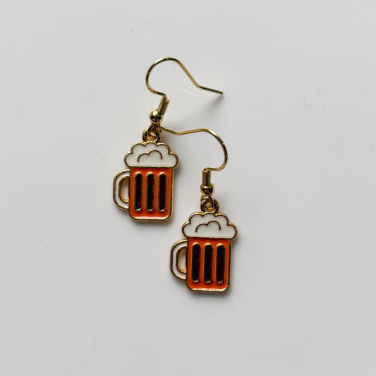 LITTLE BEER MUG CHARM EARRINGS