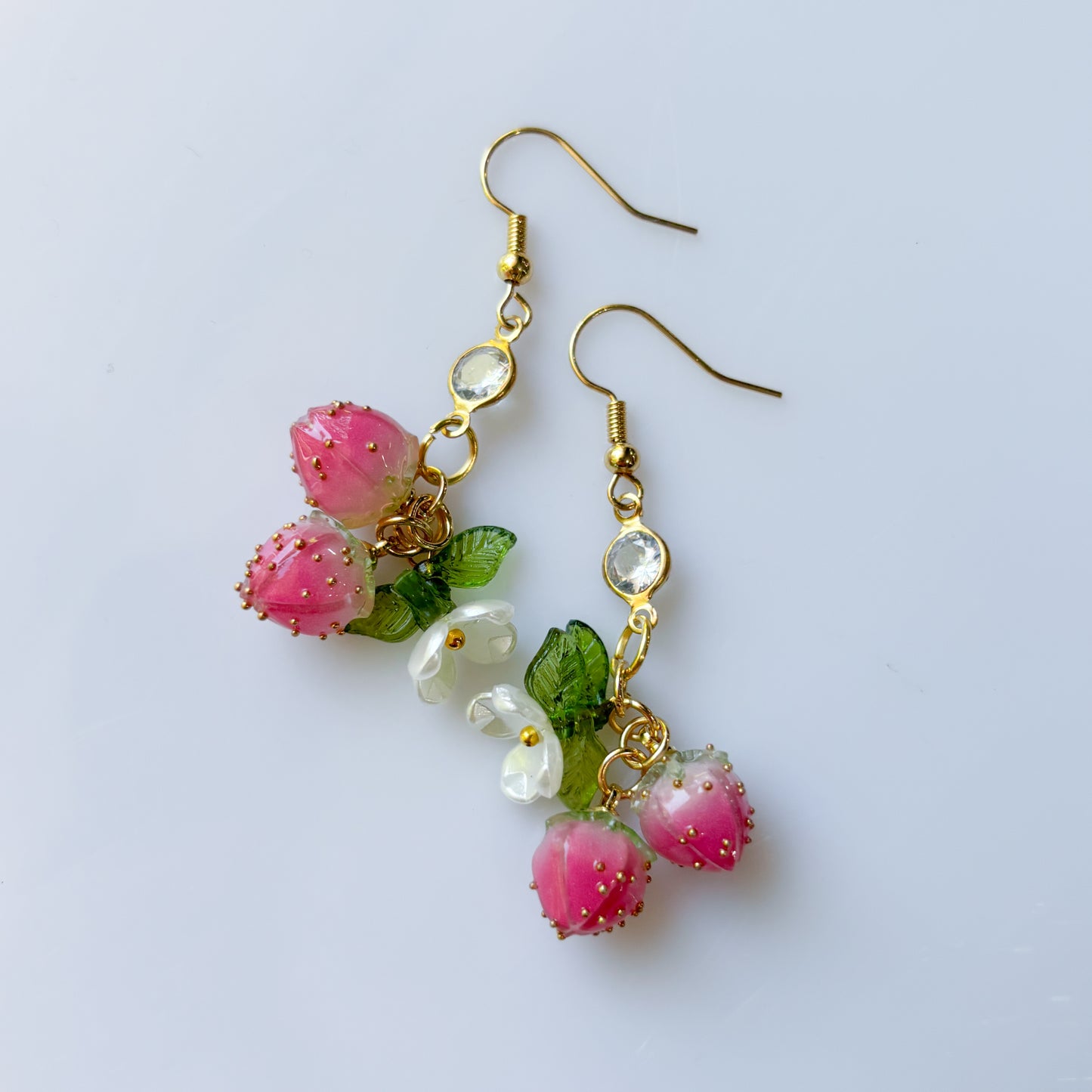 STRAWBERRY BUNCH CHARM EARRINGS