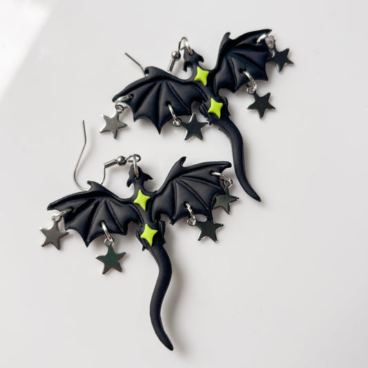 BLACK AND GREEN STAR DRAGONS