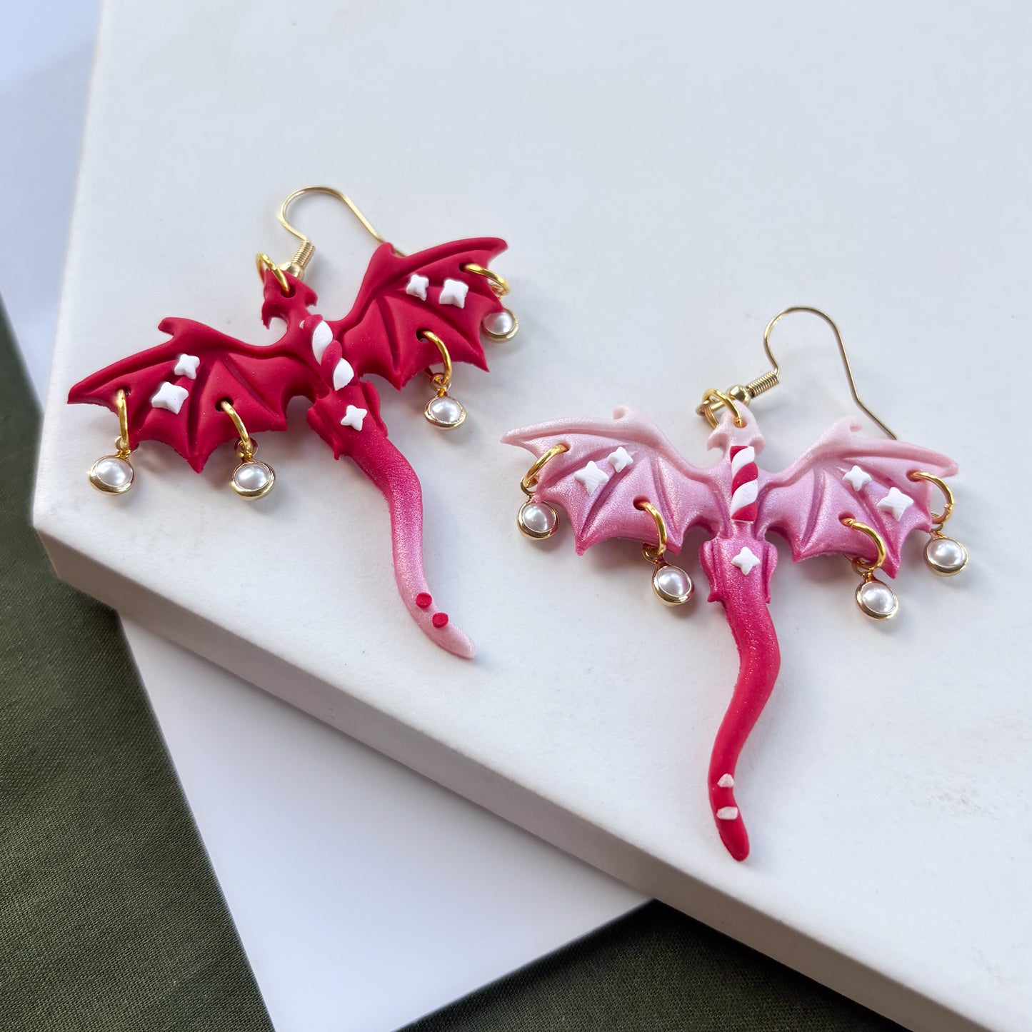 PEPPERMINT DRAGON EARRINGS