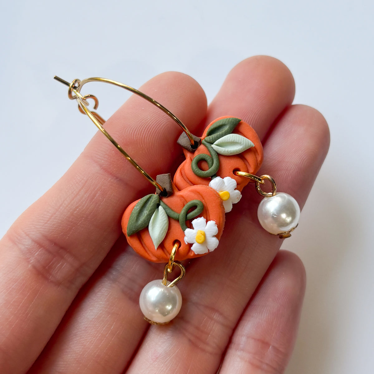 PUMPKIN HOOP EARRINGS