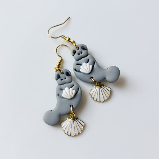 MANATEES (WITH WHITE SHELLS) EARRINGS