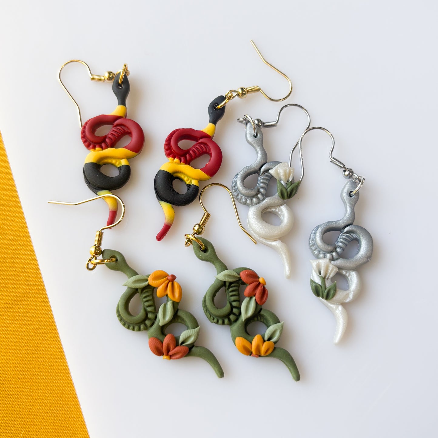 CORAL SNAKE EARRINGS