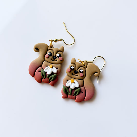SQUIRREL & DAISY EARRINGS