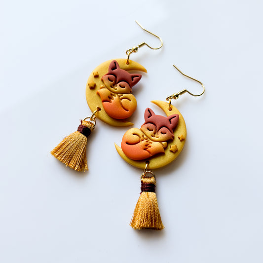 FOXES ON MOONS EARRINGS
