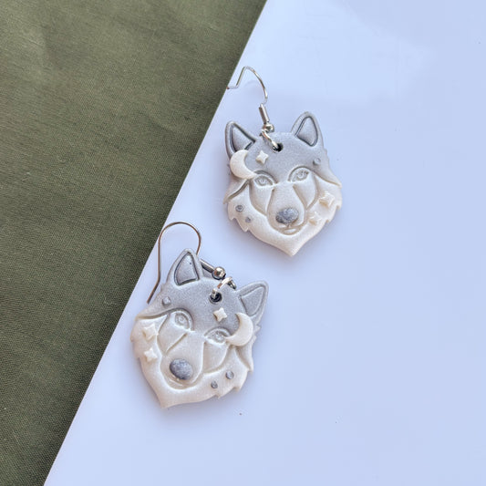SILVER WOLF EARRINGS