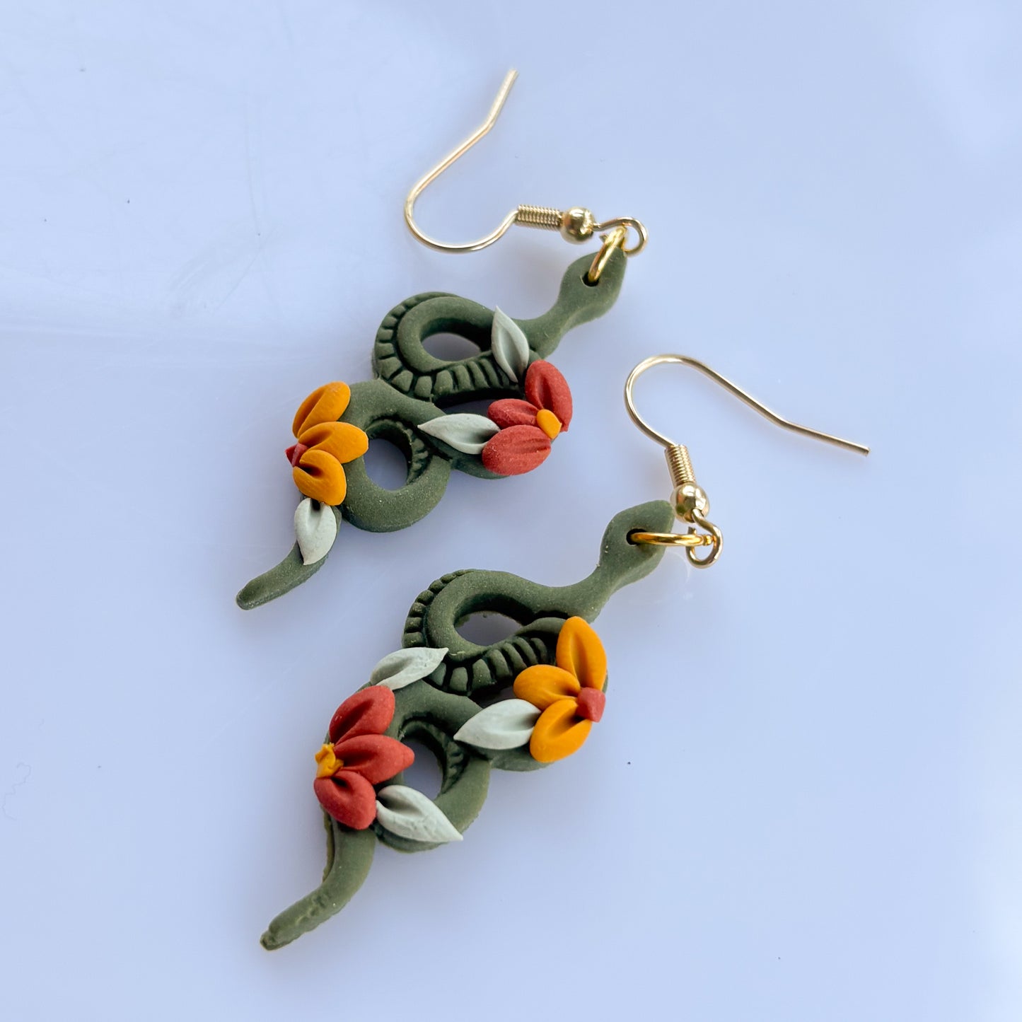 GREEN SNAKE EARRINGS