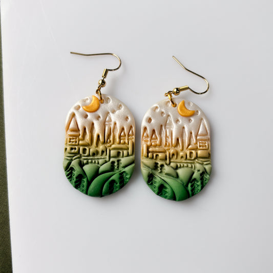 CASTLE & FOREST IMPRINT EARRINGS