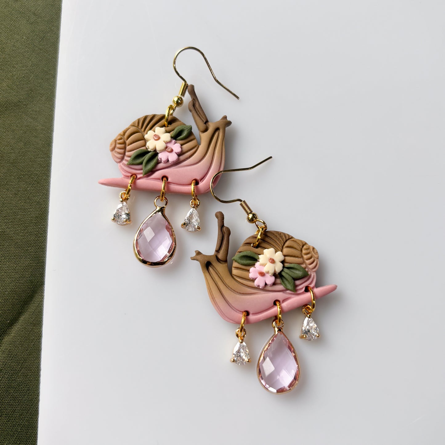 PINK SNAIL EARRINGS