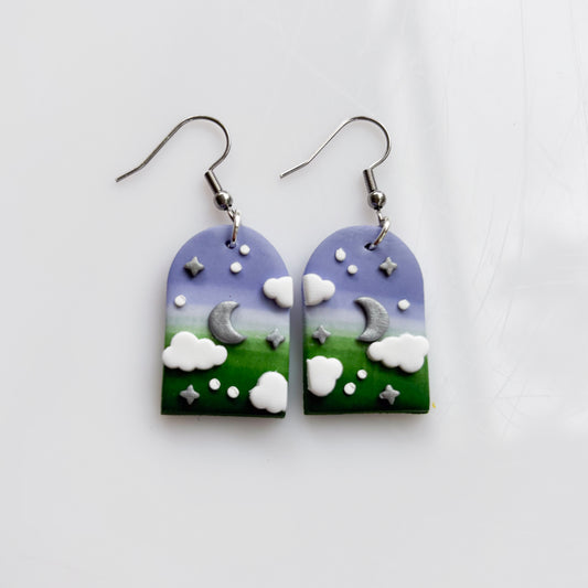 GENDERQUEER PRIDE EARRINGS (CLOUDY ARCHES)