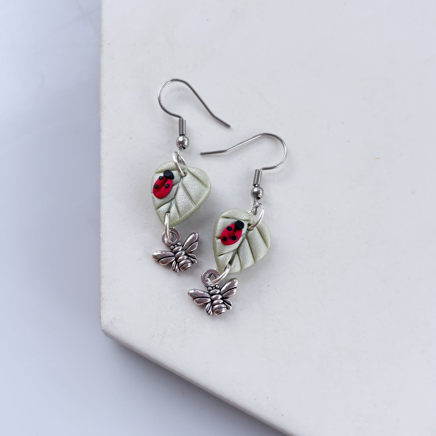 LADYBUG LEAF EARRINGS