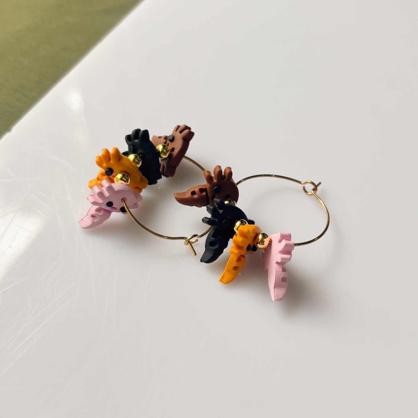 AXOLOTL VARIANT HOOP EARRINGS