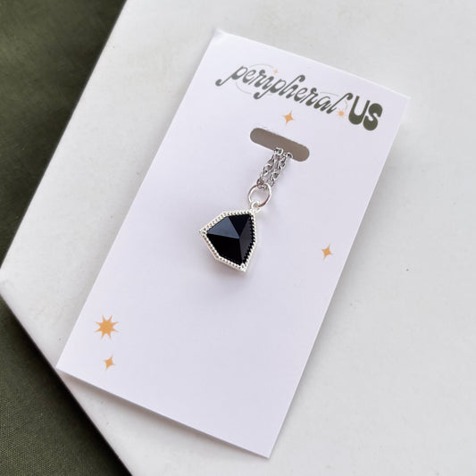 BLACK TRIANGLE CHARM NECKLACE