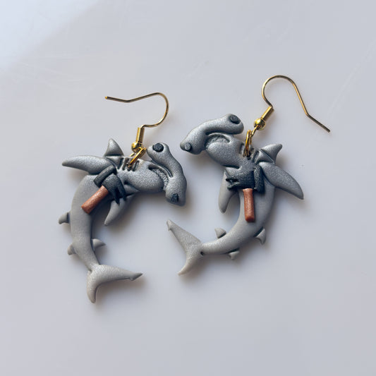 'HAMMER' HEAD SHARK EARRINGS