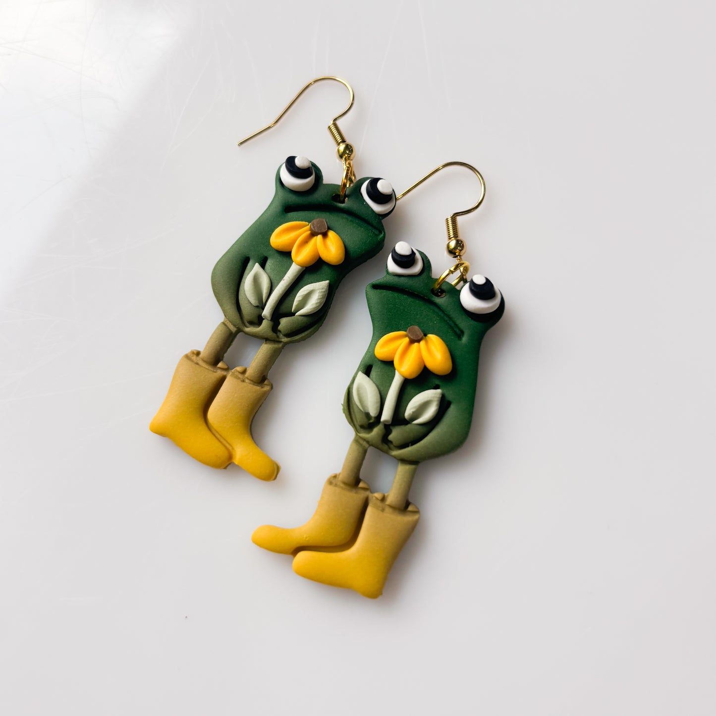 SUNFLOWER AWKWARD FROG EARRINGS