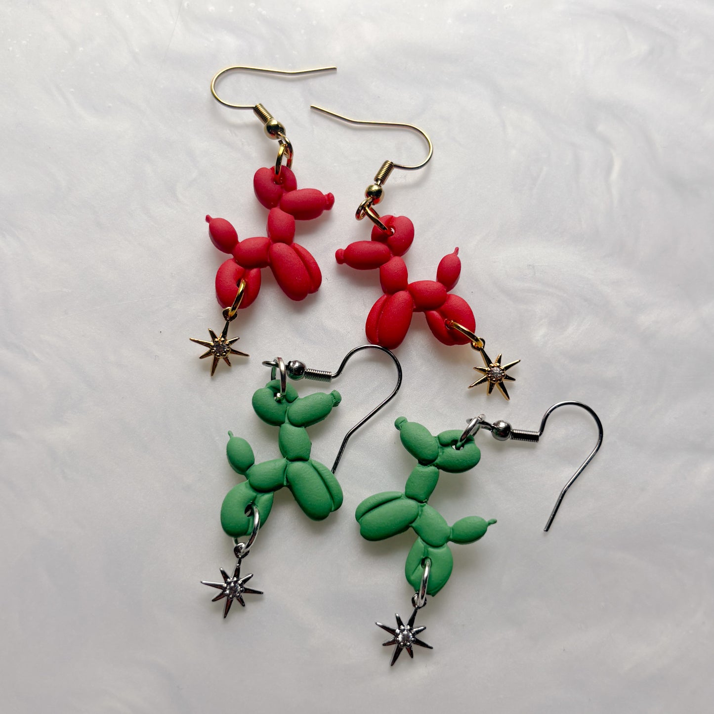 RED BALLOON DOG EARRINGS