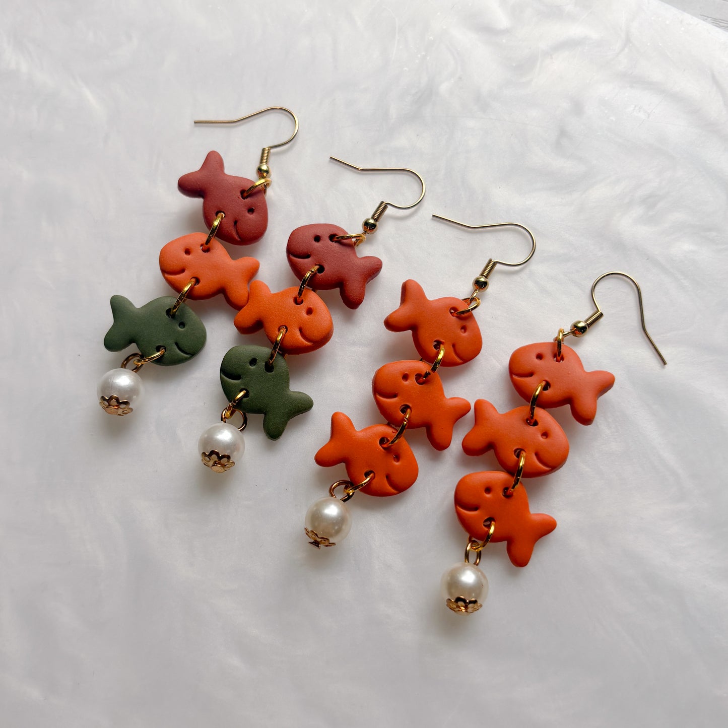 COLORFUL GOLDFISH TRIO EARRINGS