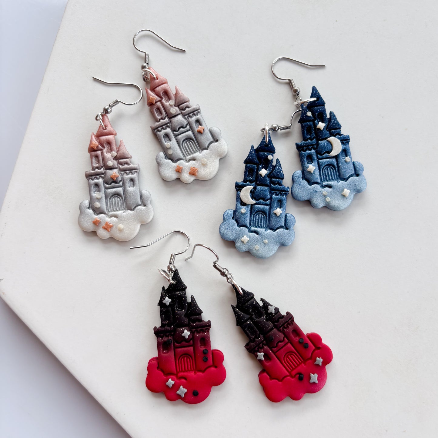 METALLIC CASTLE IN THE CLOUD EARRINGS