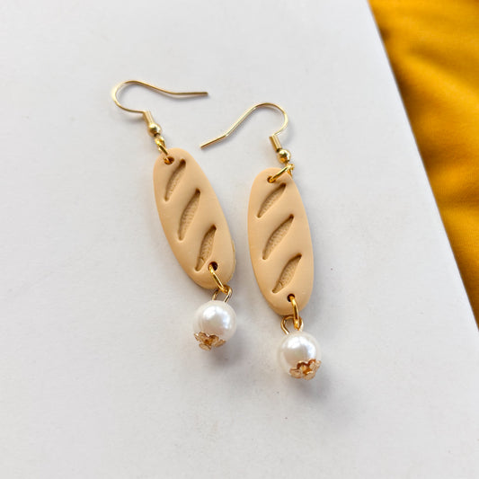 BAGUETTE & PEARL EARRINGS