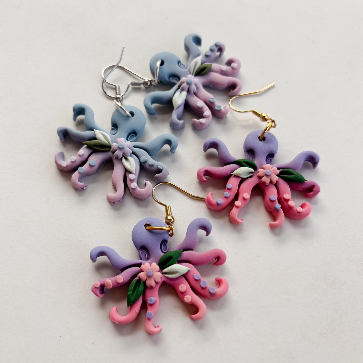OCTOPUS EARRINGS (PURPLE PINK)