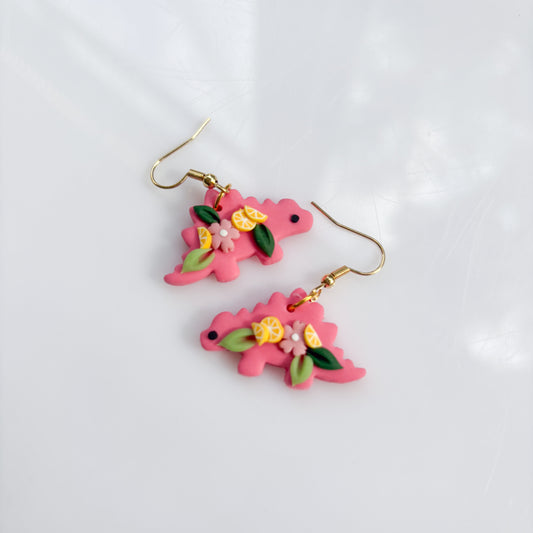 PINK LEMONADE DINO EARRINGS (STEGO)