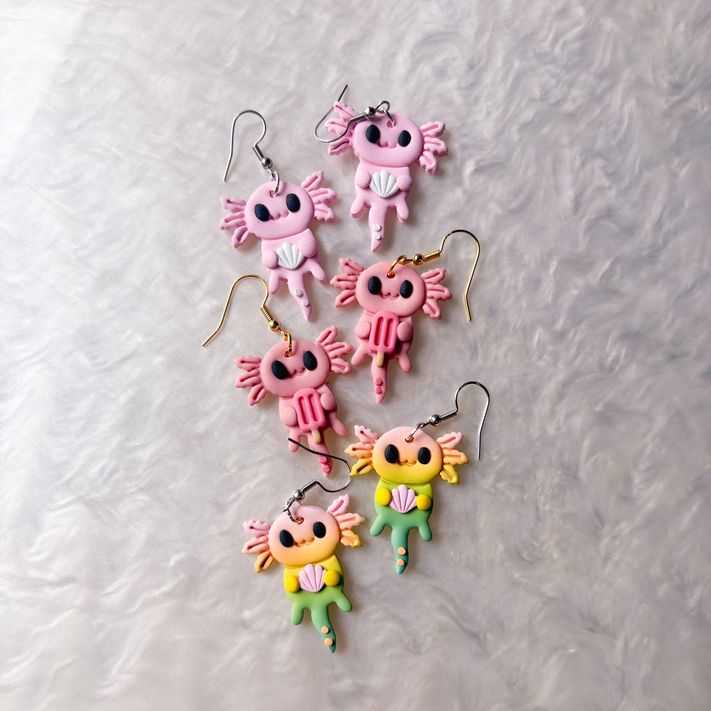 POPSICLE PINK AXOLOTL EARRINGS