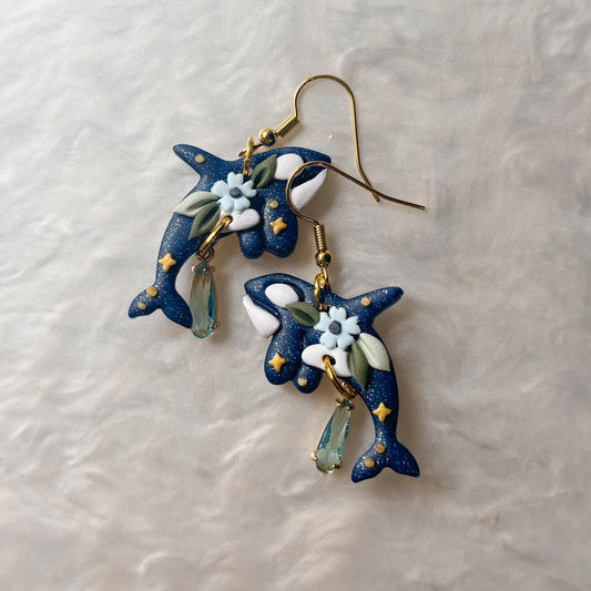 BLUE ORCA EARRINGS