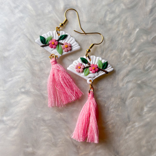 CHERRY BLOSSOM FAN EARRINGS