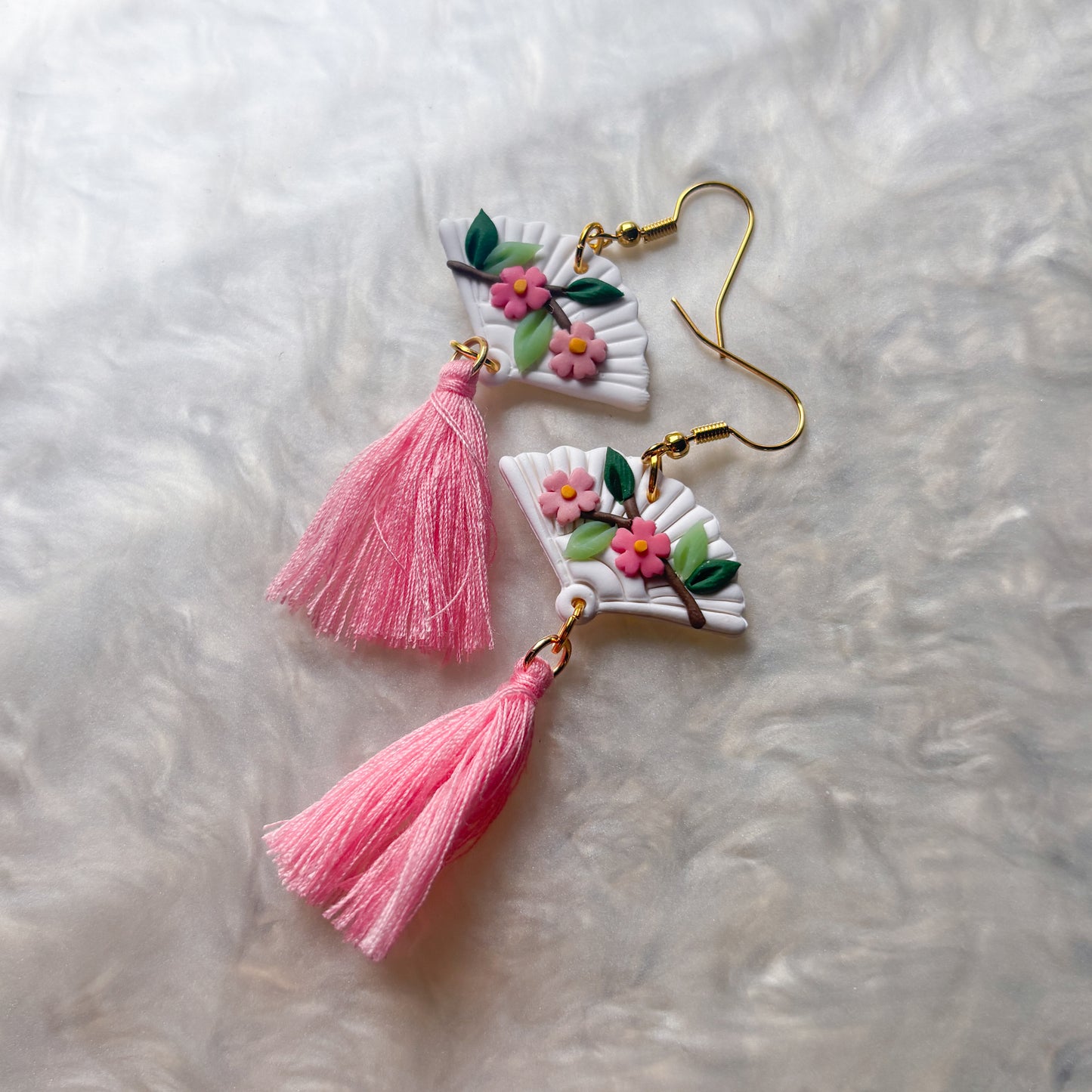 CHERRY BLOSSOM FAN EARRINGS