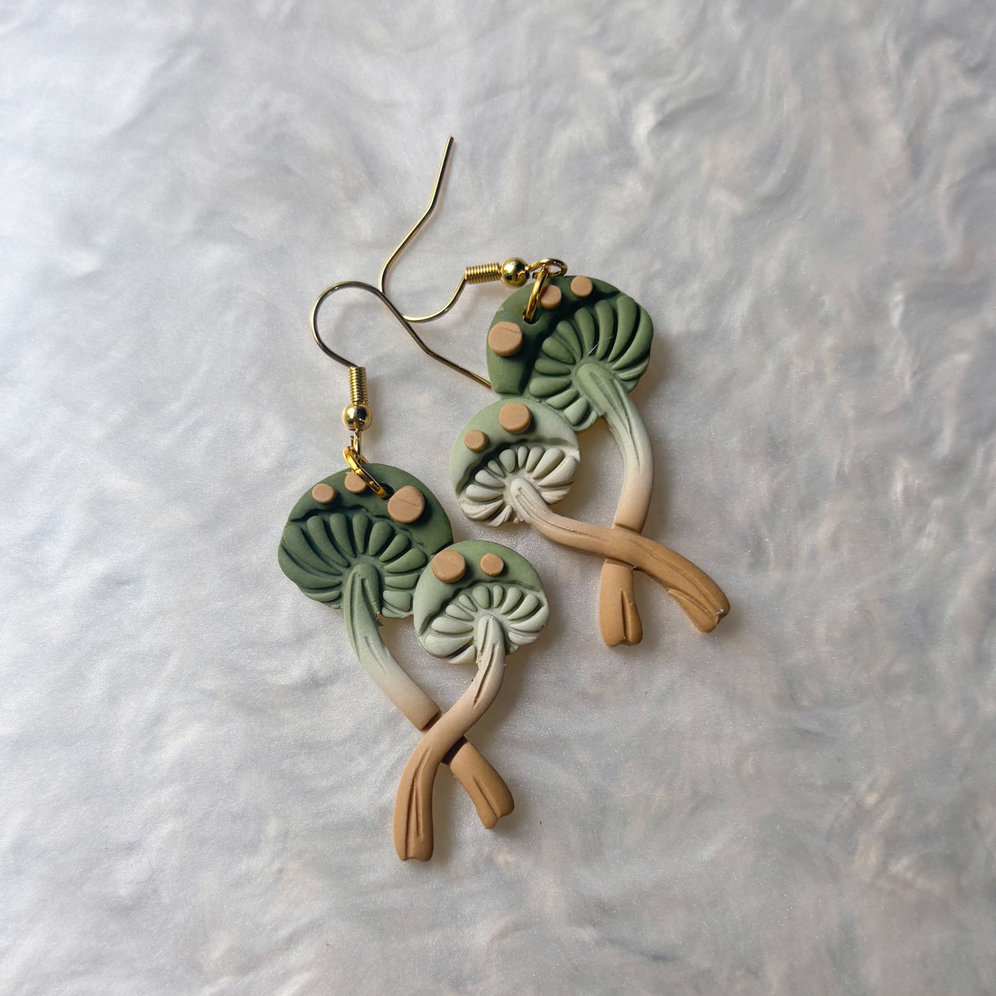 GREEN MUSHROOM EARRINGS