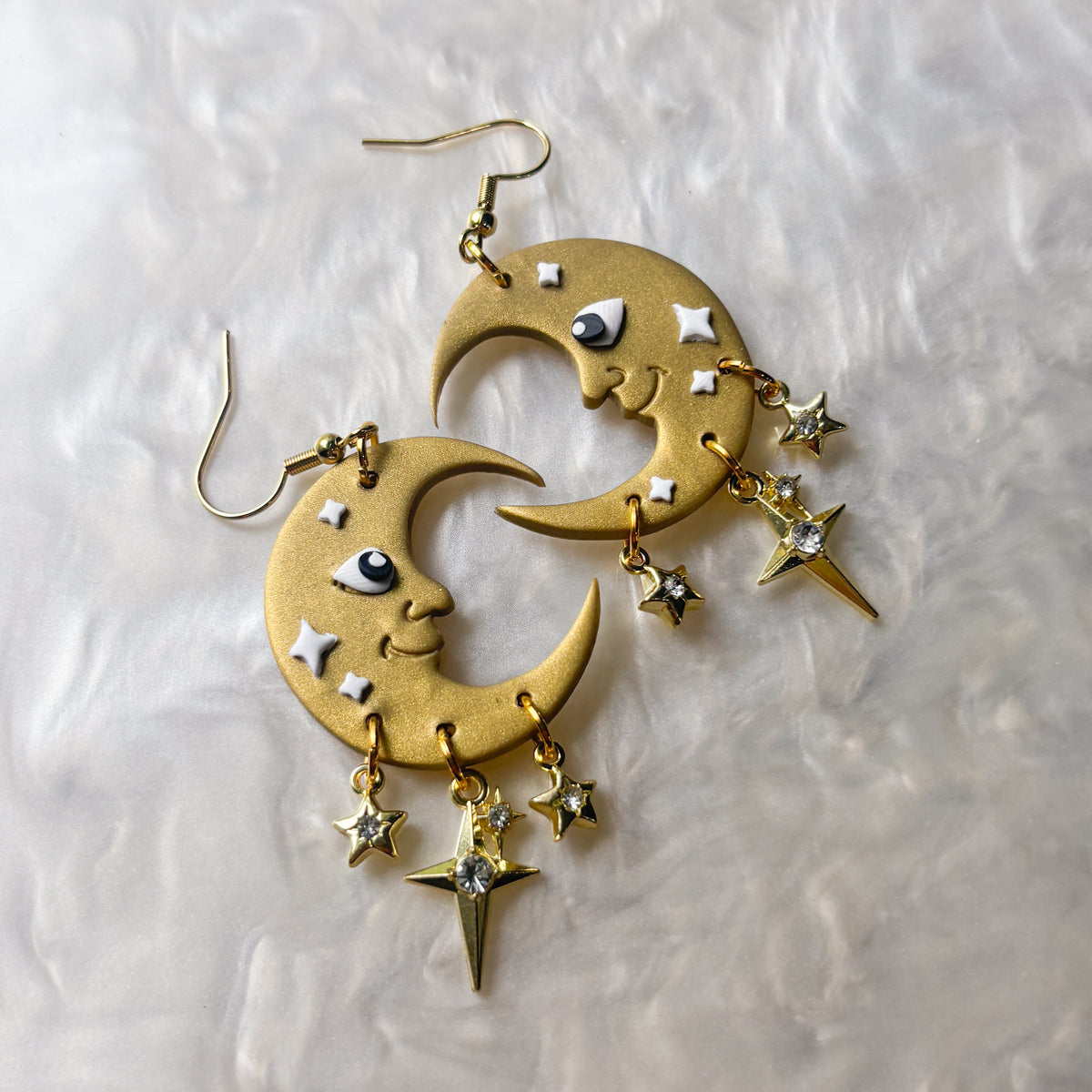 CELESTIAL MOON GUY EARRINGS