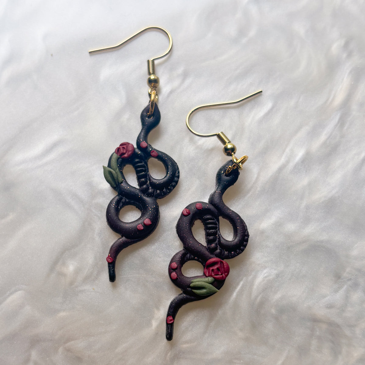 ROSE SNAKE EARRINGS