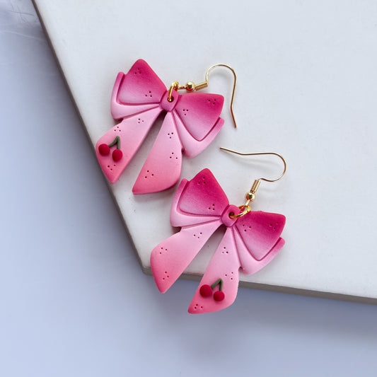 CHERRY BOW EARRINGS