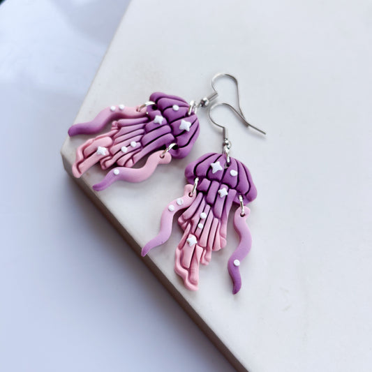 MAUVE GRADIENT JELLYFISH EARRINGS
