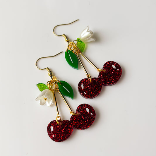CHERRY ACRYLIC EARRINGS