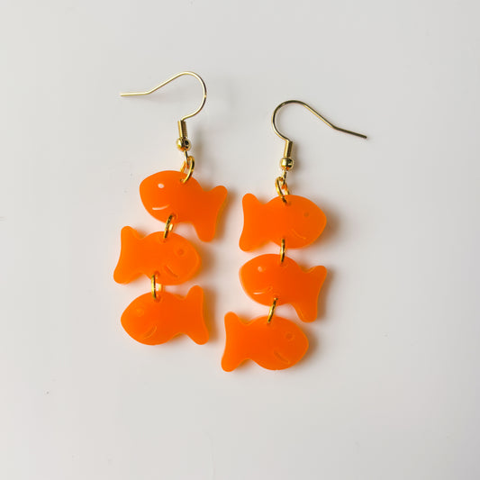 GOLDFISH TRIO ACRYLIC EARRINGS