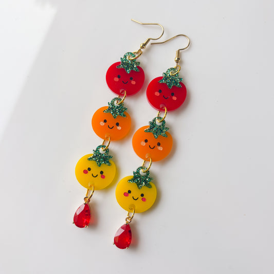 TOMATO TRIO ACRYLIC EARRINGS