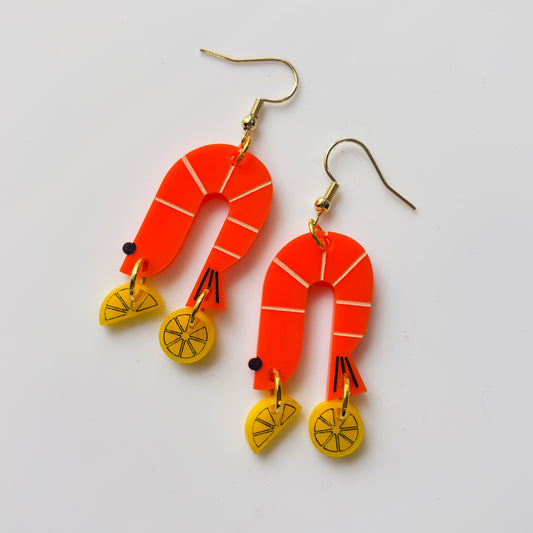 SHRIMP ACRYLIC EARRINGS