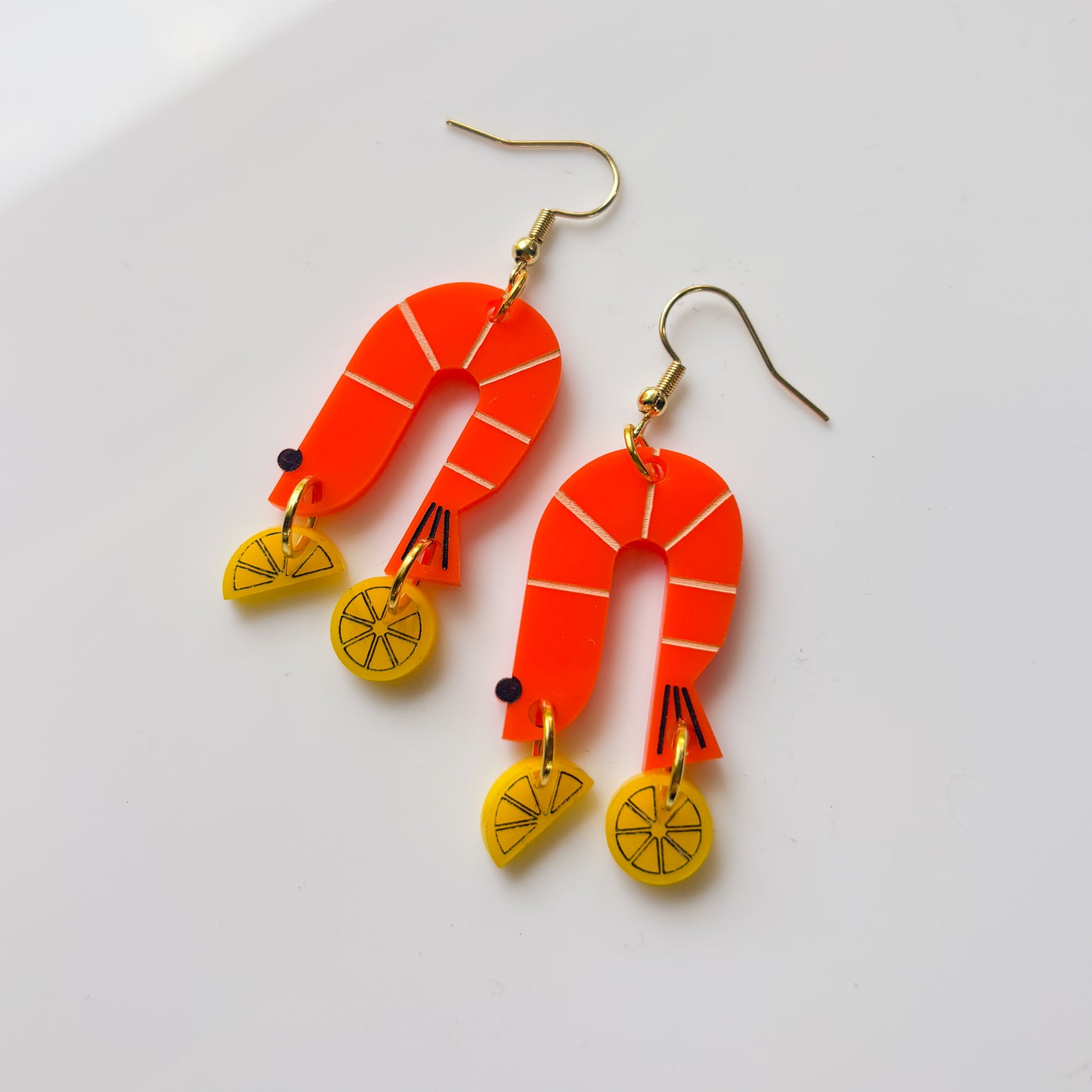 SHRIMP ACRYLIC EARRINGS